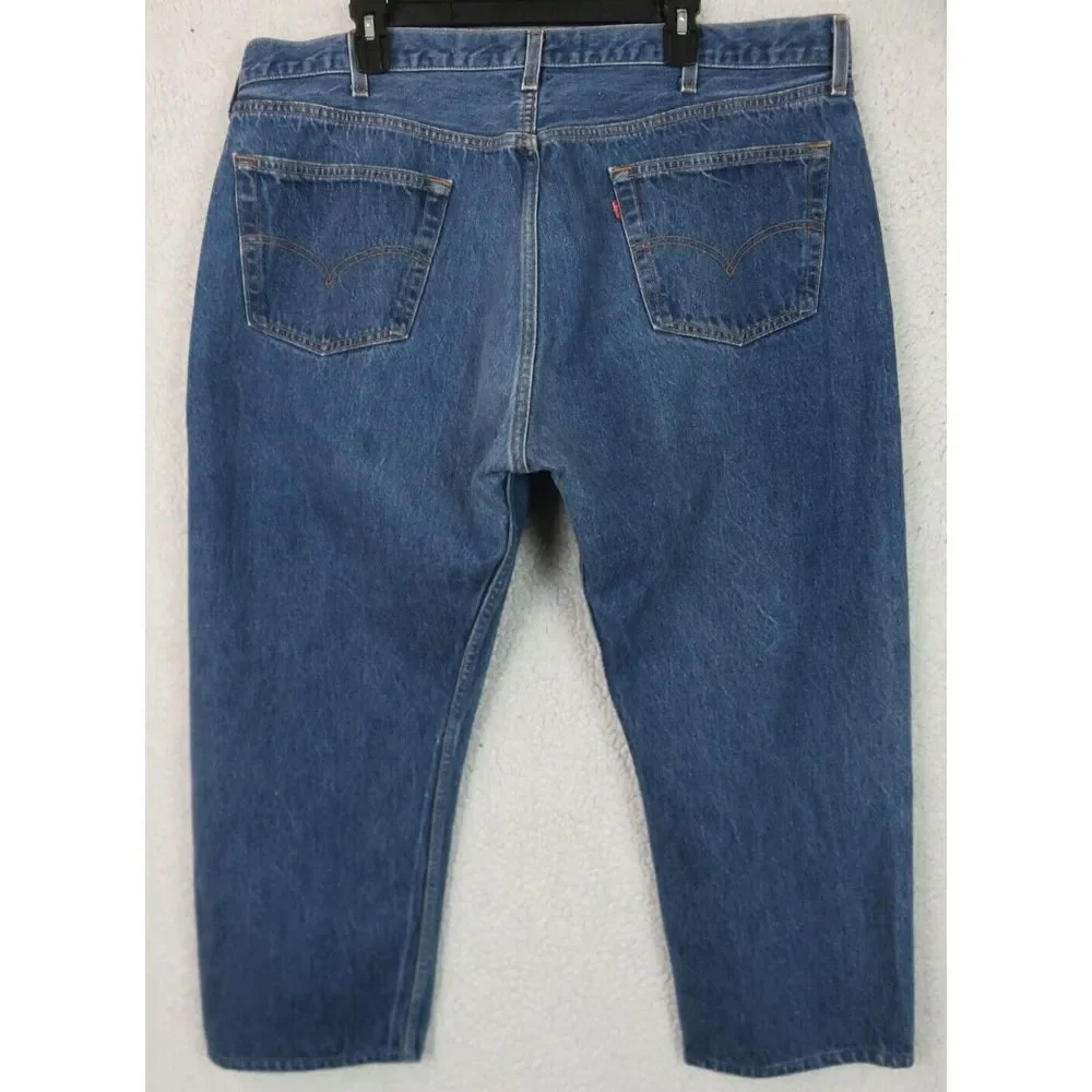 Vintage LEVIS Jeans 501 Denim 90s Size‎ 42x26 USA Made Button Fly Blue